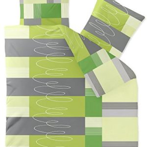 Hübsche Bettwäsche aus Fleece - grün 200x220 von CelinaTex
