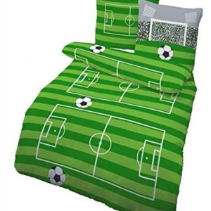 Schöne Bettwäsche aus Biber - Fußball grün 135x200 von Ido